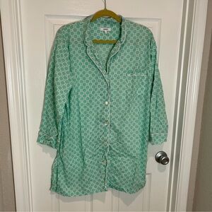 Marigot Pajama Green Shirt Dress. Sz Large